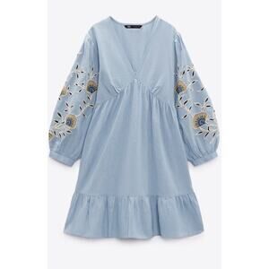 Zara Embroidered Dress Sz XS